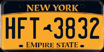 NY license plate HFT3832