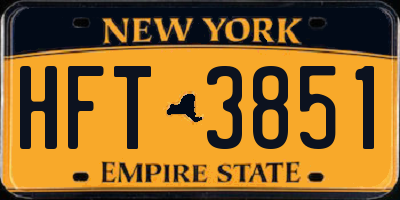 NY license plate HFT3851