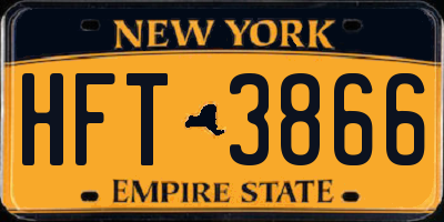 NY license plate HFT3866