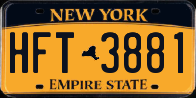 NY license plate HFT3881