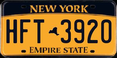 NY license plate HFT3920