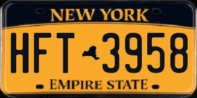 NY license plate HFT3958