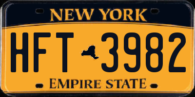 NY license plate HFT3982