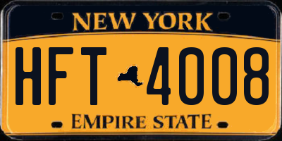 NY license plate HFT4008