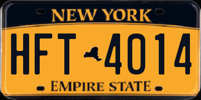 NY license plate HFT4014