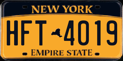 NY license plate HFT4019