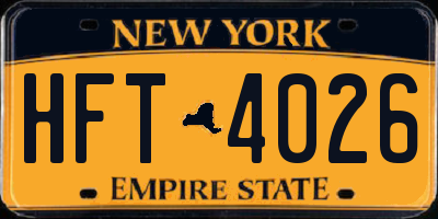 NY license plate HFT4026