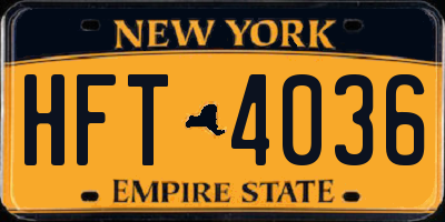 NY license plate HFT4036