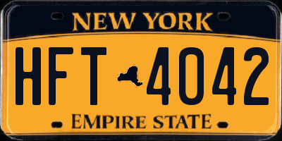NY license plate HFT4042