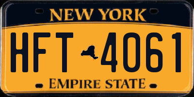 NY license plate HFT4061