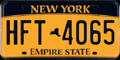NY license plate HFT4065