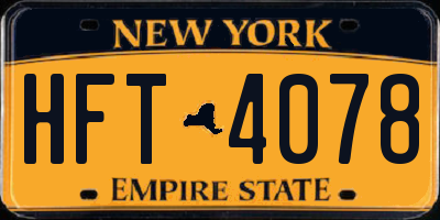 NY license plate HFT4078