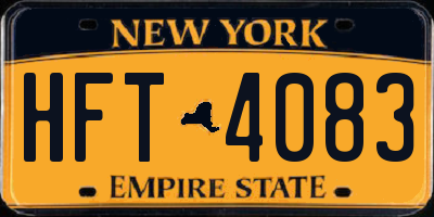 NY license plate HFT4083