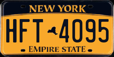 NY license plate HFT4095