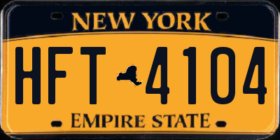 NY license plate HFT4104