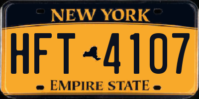 NY license plate HFT4107