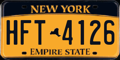 NY license plate HFT4126