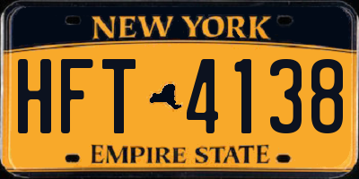 NY license plate HFT4138