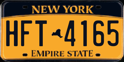 NY license plate HFT4165