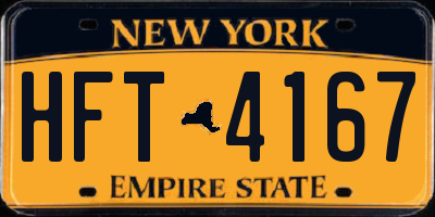 NY license plate HFT4167