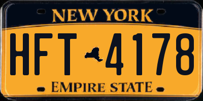 NY license plate HFT4178