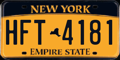 NY license plate HFT4181
