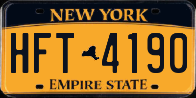 NY license plate HFT4190