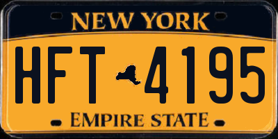 NY license plate HFT4195