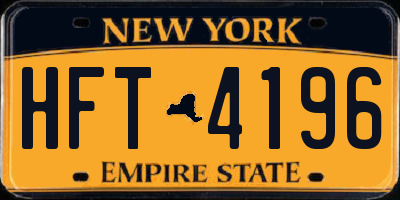 NY license plate HFT4196