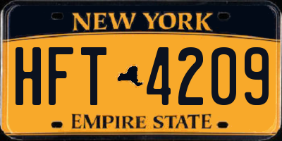 NY license plate HFT4209