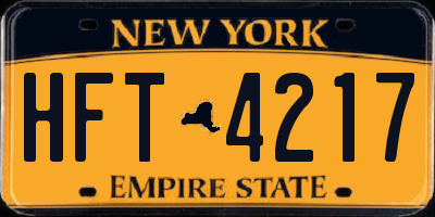 NY license plate HFT4217