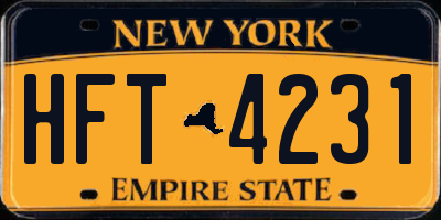 NY license plate HFT4231