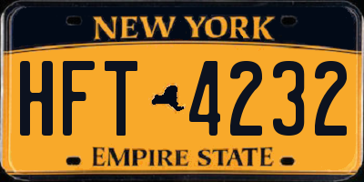 NY license plate HFT4232