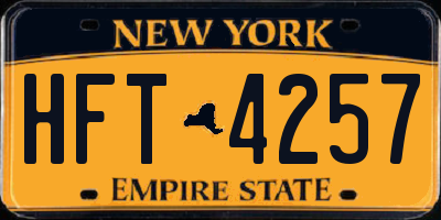 NY license plate HFT4257