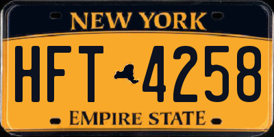 NY license plate HFT4258