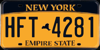 NY license plate HFT4281