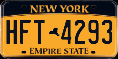 NY license plate HFT4293