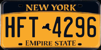 NY license plate HFT4296