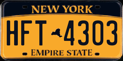 NY license plate HFT4303