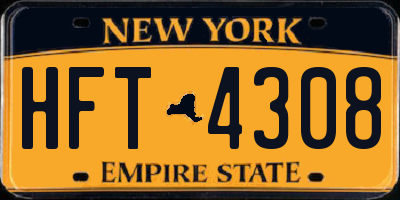 NY license plate HFT4308