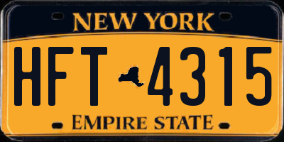 NY license plate HFT4315