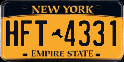 NY license plate HFT4331