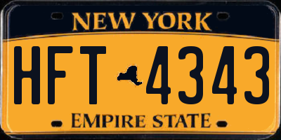 NY license plate HFT4343