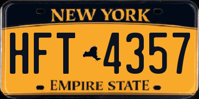 NY license plate HFT4357