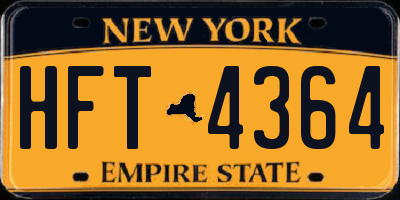 NY license plate HFT4364