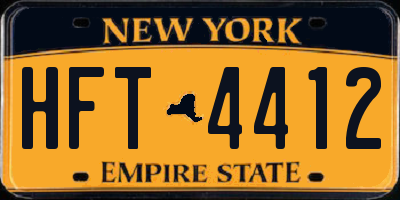 NY license plate HFT4412