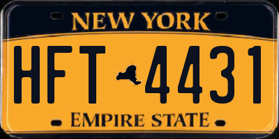 NY license plate HFT4431