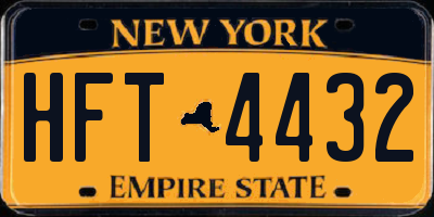 NY license plate HFT4432