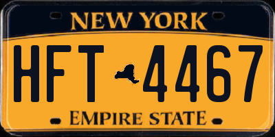 NY license plate HFT4467