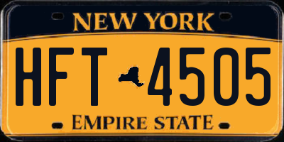 NY license plate HFT4505